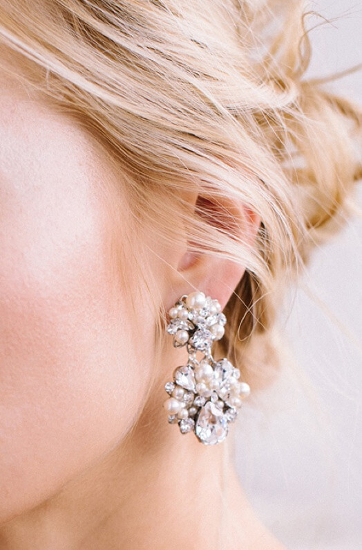Model wearing The Bridal Gallery Earrings