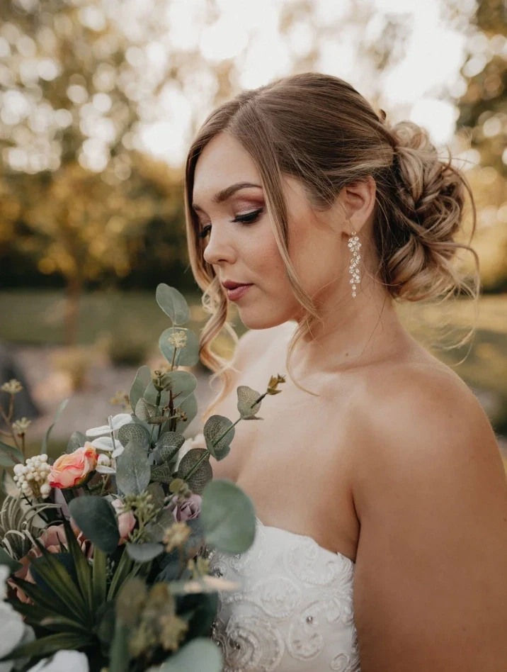 Model wearing The Bridal Gallery Earrings